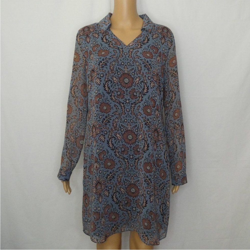 CAbi Floral Mini Dress - Blue and Brown